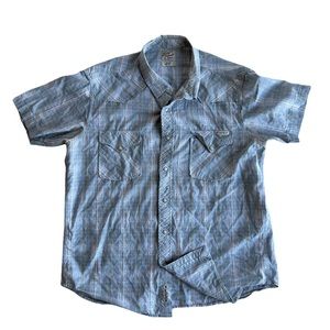 Lucky Brand short sleeve pearl snap button up shirt.